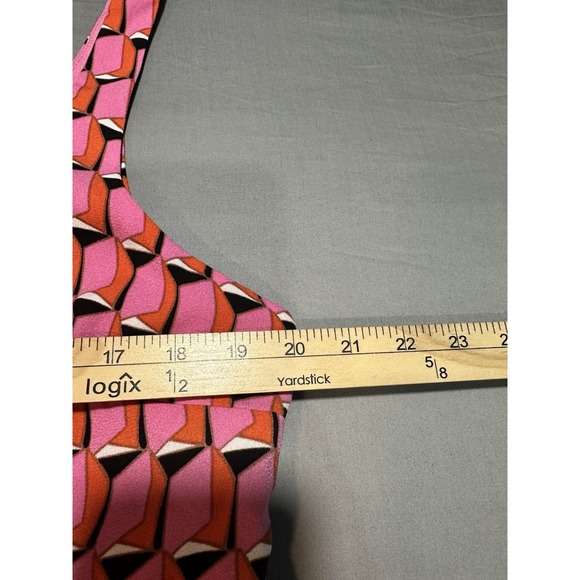 Diane Von Furstenberg Target Mini Shift Pink Geometric Retro Dress DVF 16 - Picture 4 of 9